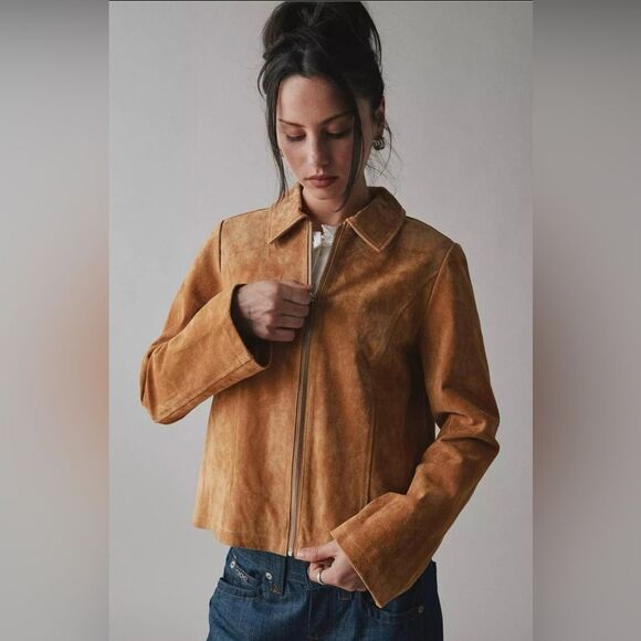 Kimchi Blue Jackets & Blazers - Kimchi Blue for Urban Outfitters NWT Women's Size XL Tan Sharona Suede Jacket